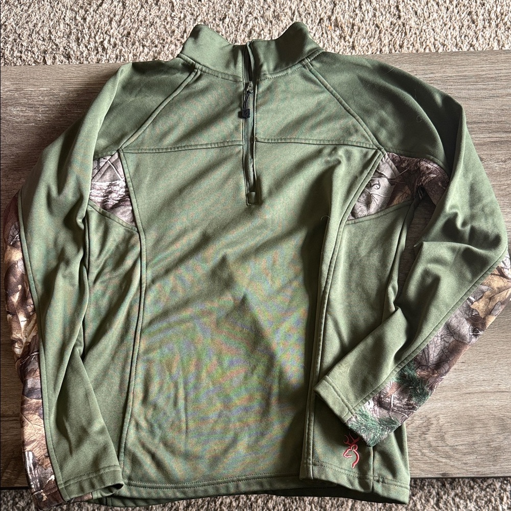 Browning Olive Fleece with Pink Logo
